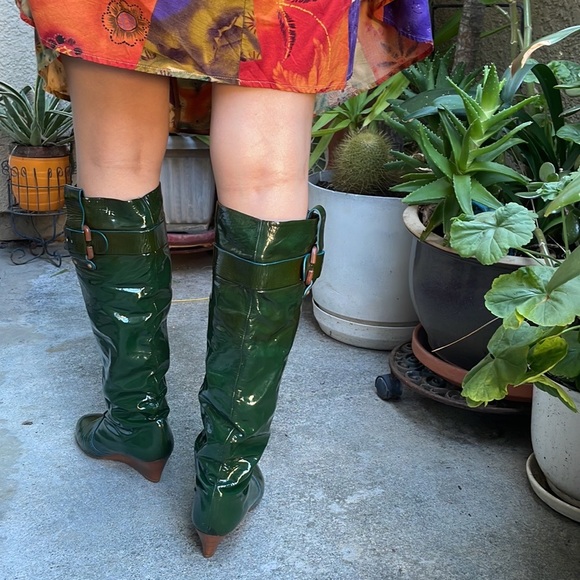 Vintage dark teal Chloe leather boots - Picture 10 of 16